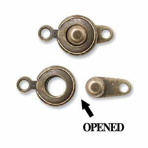 Ball and Socket Clasp, Antique Brass