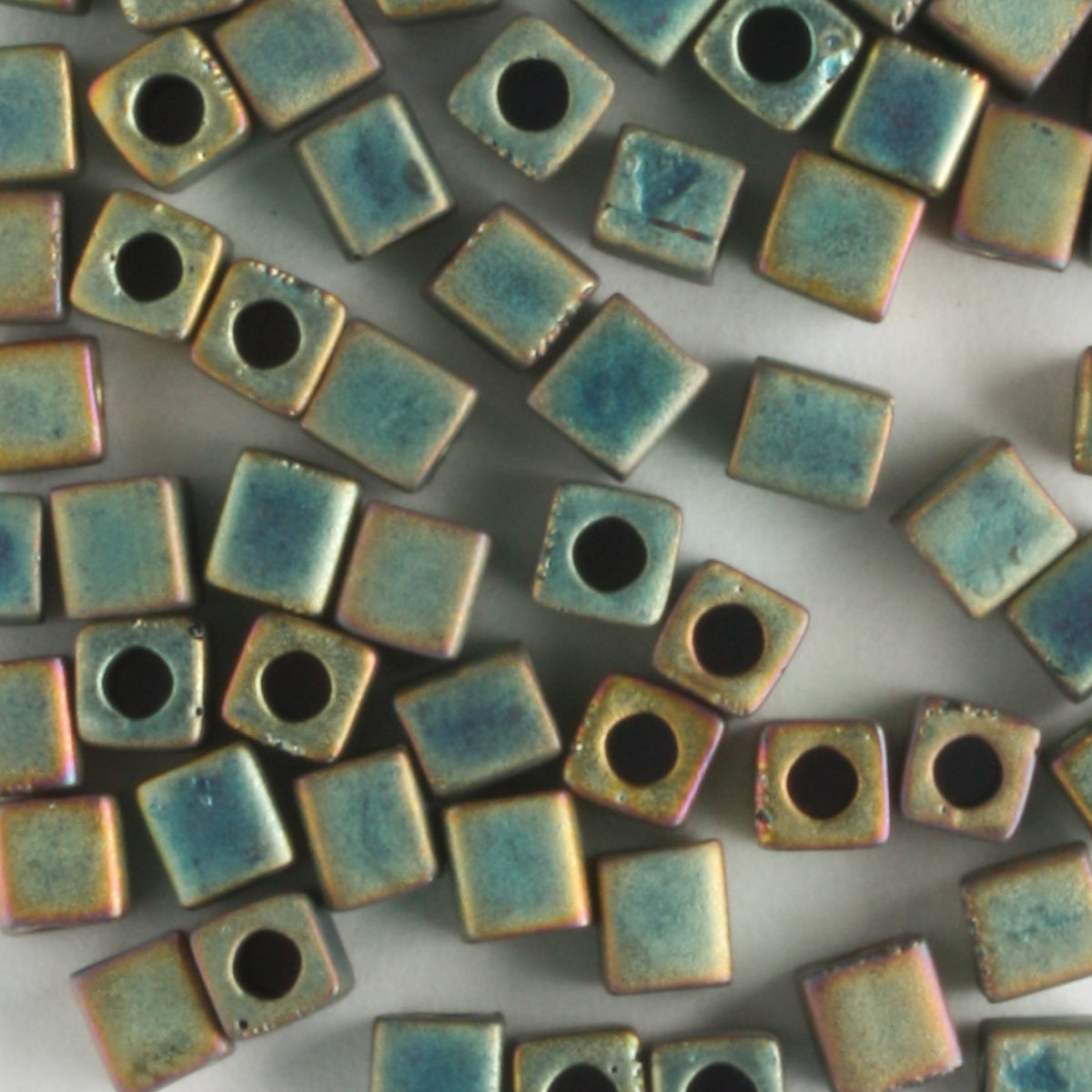 3mm Cube Matte Teal AB - 10 grams
