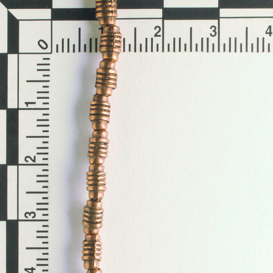 Pewter Beads, Copper Plated - 8" Strand