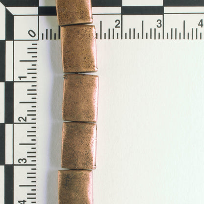 Pewter Beads, Copper Plated - 8" Strand