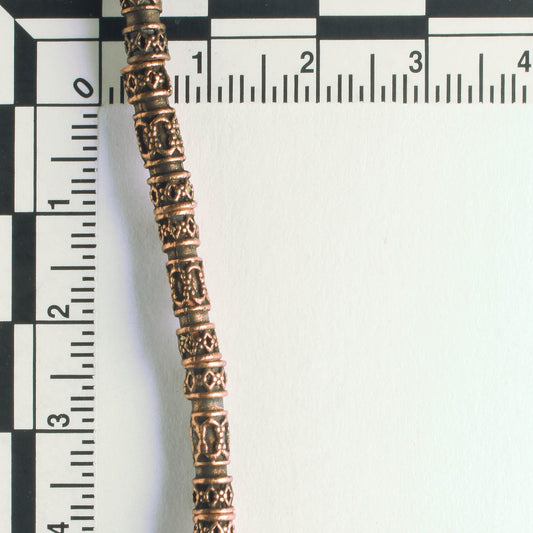 Pewter Beads, Copper Plated - 8" Strand