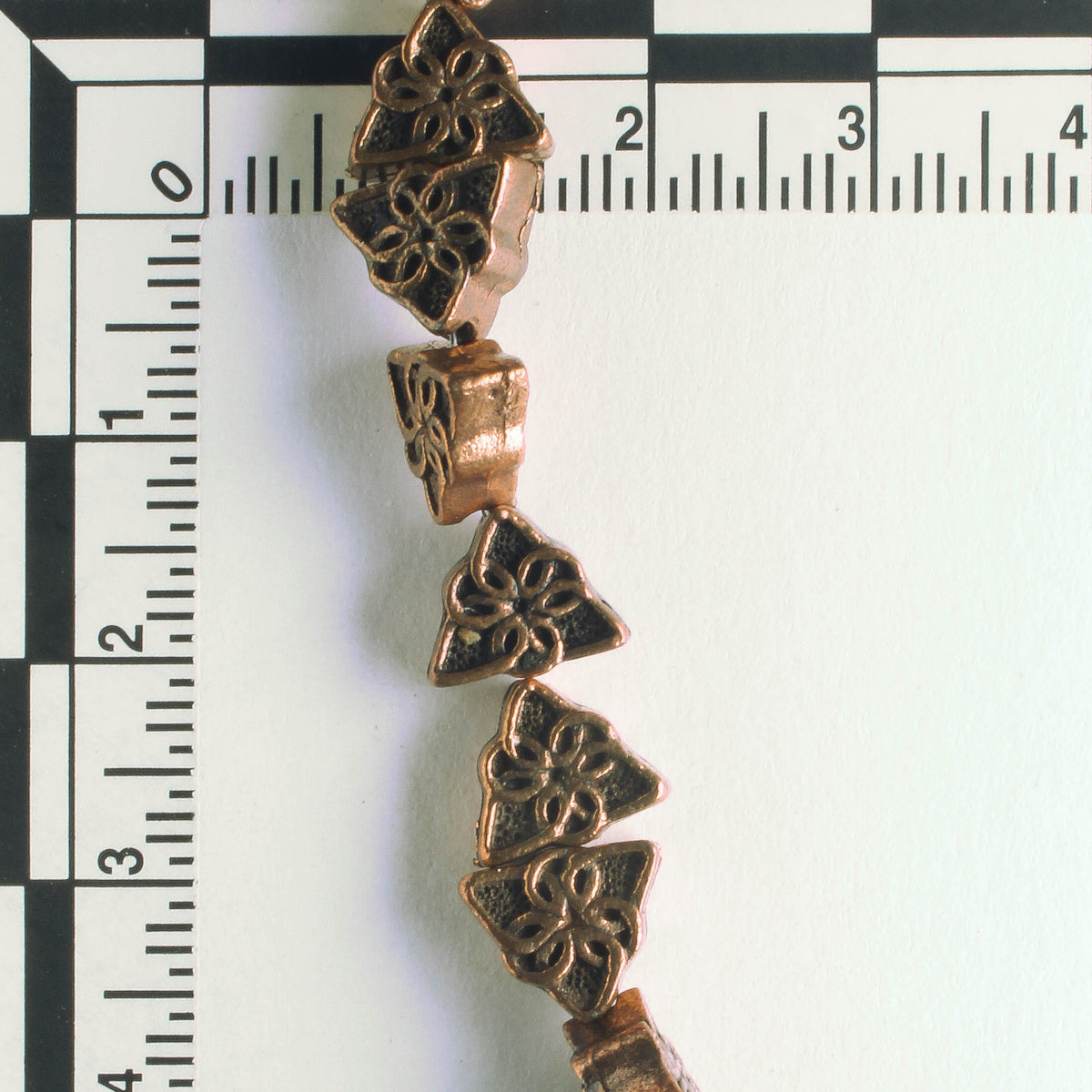 Pewter Beads, Copper Plated - 8" Strand