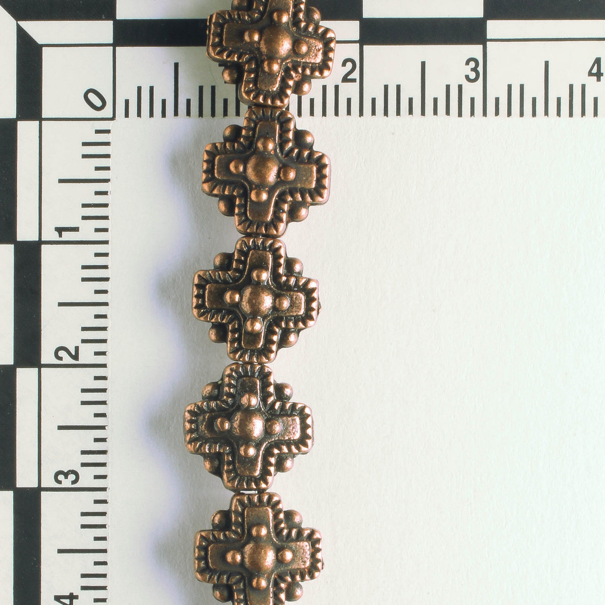 Pewter Beads, Copper Plated - 8" Strand
