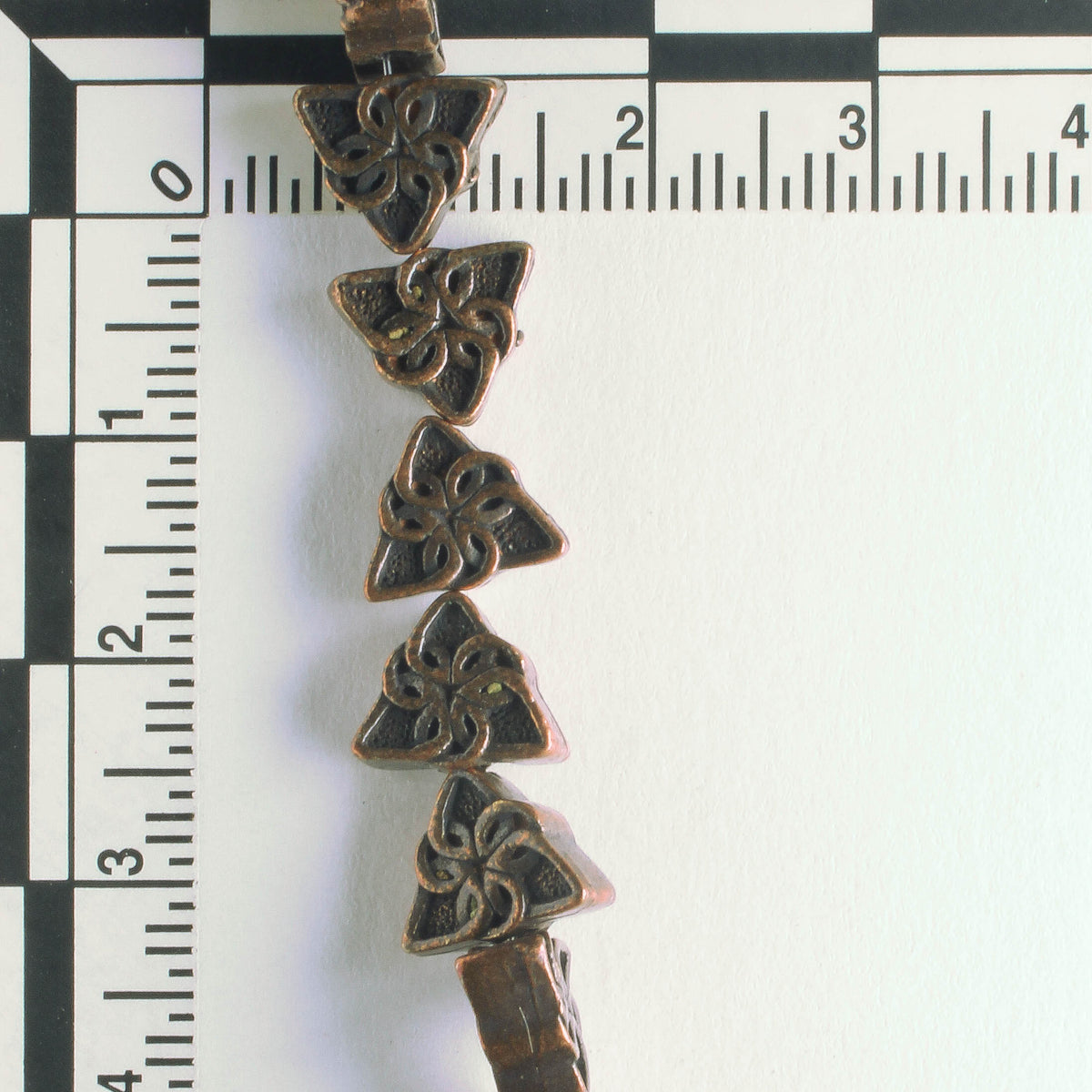 Pewter Beads, Copper Plated - 8" Strand