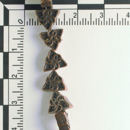 Pewter Beads, Copper Plated - 8" Strand