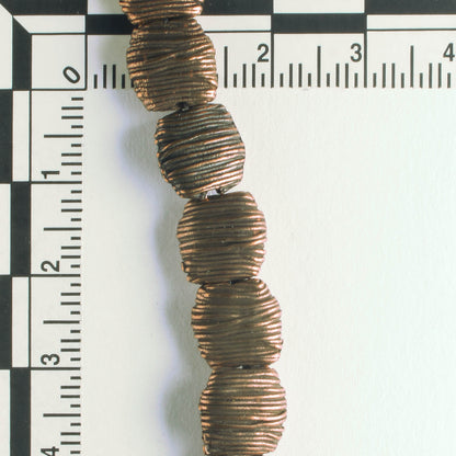 Pewter Beads, Copper Plated - 8" Strand