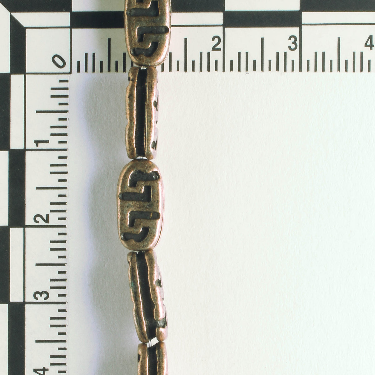 Pewter Beads, Copper Palted - 8" Strand