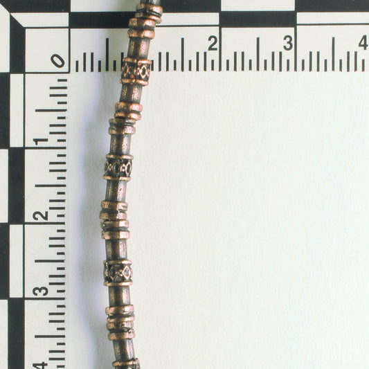 Pewter Beads, Copper Plated - 8" Strand