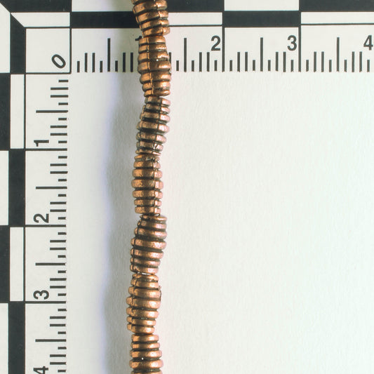 Pewter Beads, Copper Plated - 8" Strand