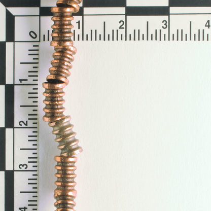 Pewter Beads, Copper Plated - 8" Strand