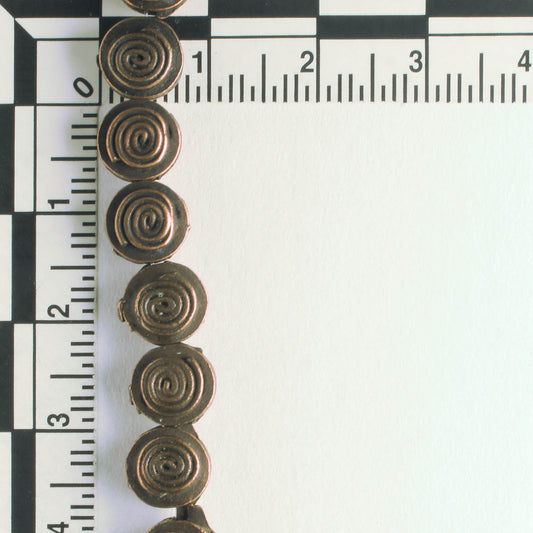 Pewter Beads, Copper Plated - 8" Strand