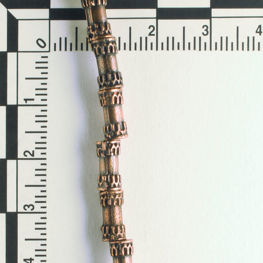 Pewter Beads, Copper Plated - 8" Strand