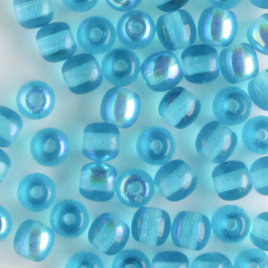 4mm Druk Aqua AB - 100 beads