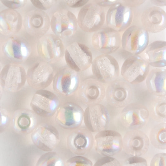 4mm Druk Rose Pink AB - 100 beads