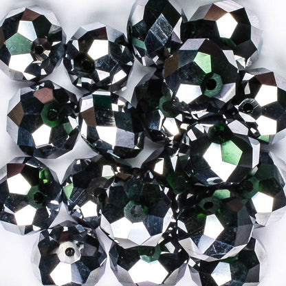 10x14 Rondelle Silver - 15 beads
