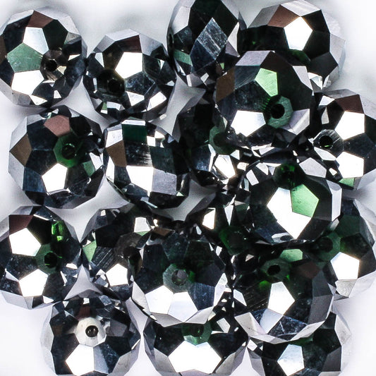 10x14 Rondelle Silver - 15 beads