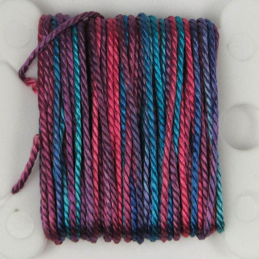 Hand Dyed Shiny Silk Yarn - 6 Yard Bobbin