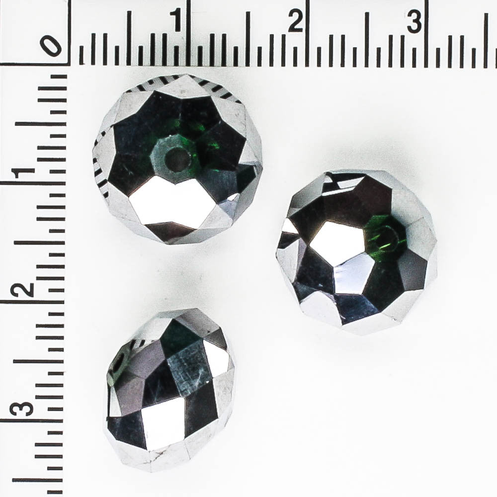 10x14 Rondelle Silver - 15 beads