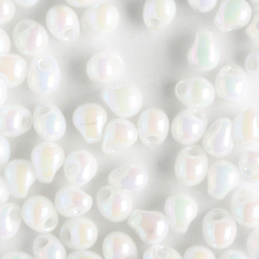 Fringe Bead, Rainbow White