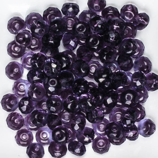 4x6mm Rondelle Purple - 50 beads