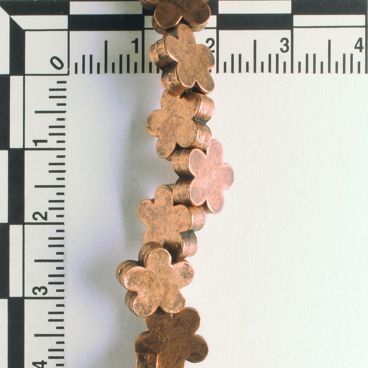 Pewter Beads, Copper Plated - 8" Strand