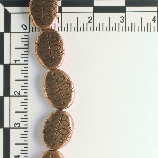Pewter Beads, Copper Plated - 8" Strand