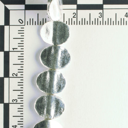 Pewter Beads, Silver Plated - 8" Strand