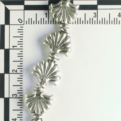 Pewter Beads, Silver Plated - 8" Strand