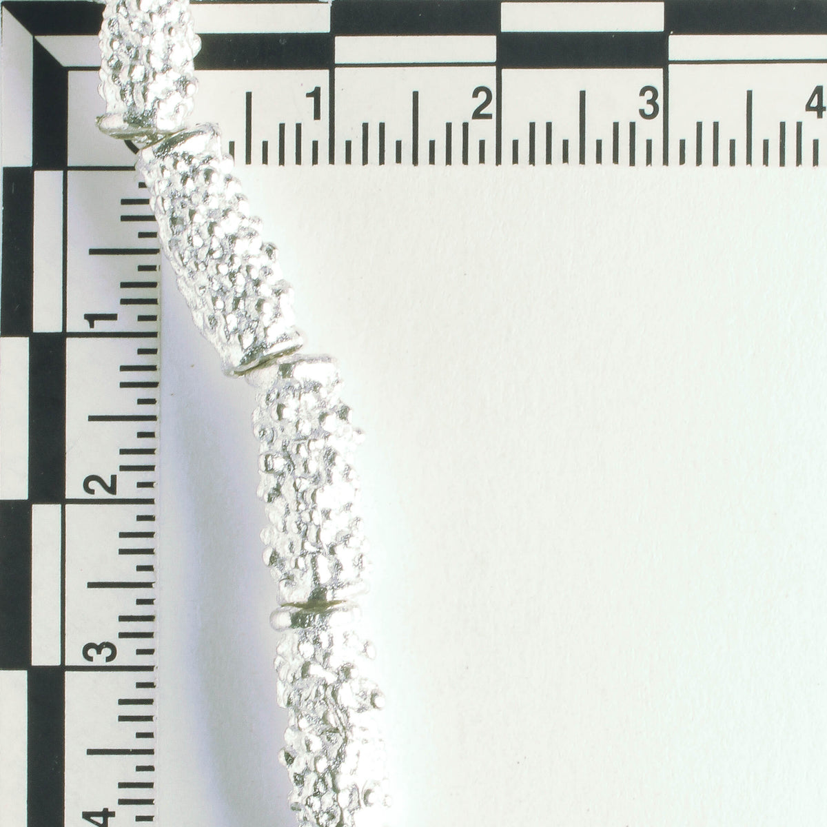 Pewter Beads, Silver Plated - 8" Strand