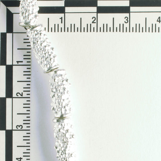 Pewter Beads, Silver Plated - 8" Strand