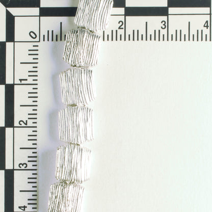 Pewter Beads, Silver Plated - 8" Strand