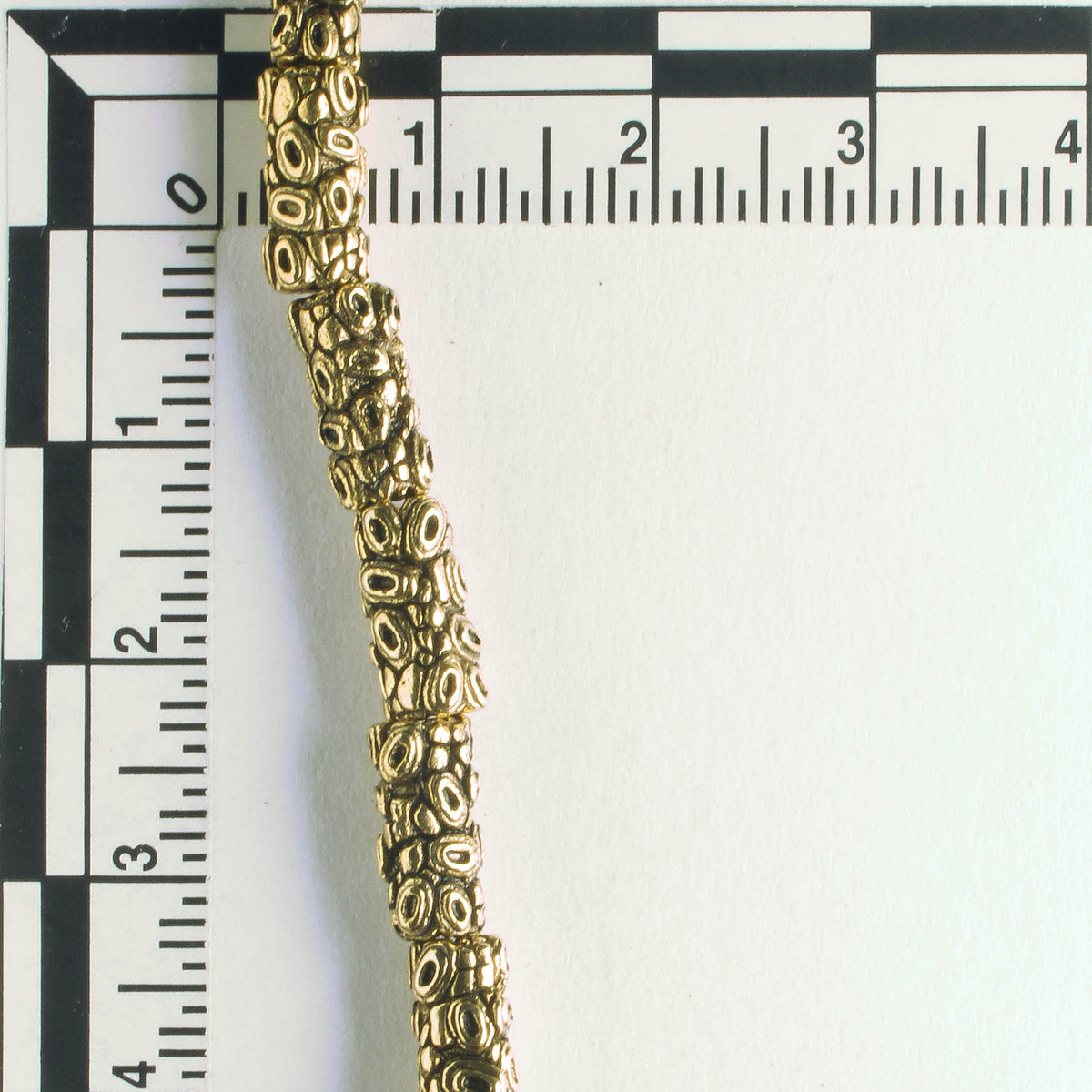 Pewter Beads, Gold Plated - 8" Strand