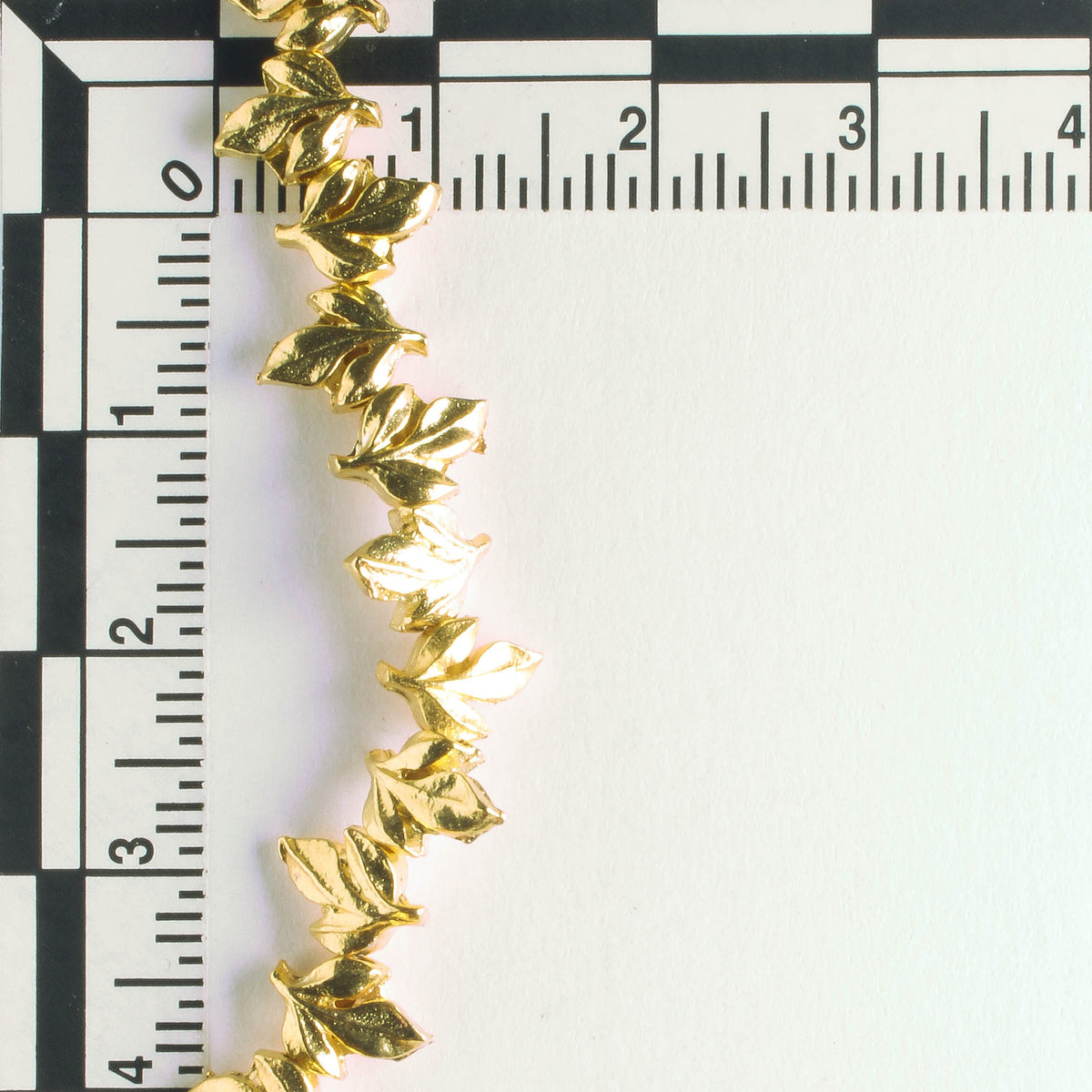 Pewter Beads, Gold Plated - 8" Strand