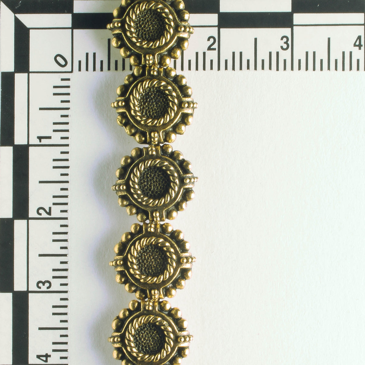 Pewter Beads, Gold Plated - 8" Strand