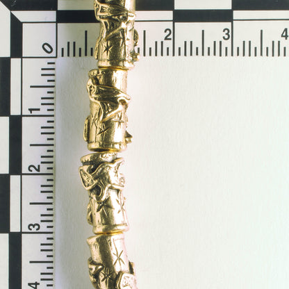 Pewter Beads, Gold Plated - 8" Strand