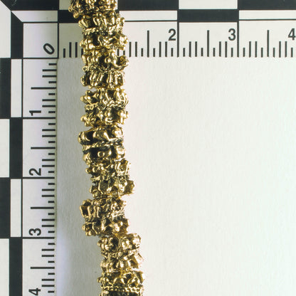 Pewter Beads, Gold Plated - 8" Strand