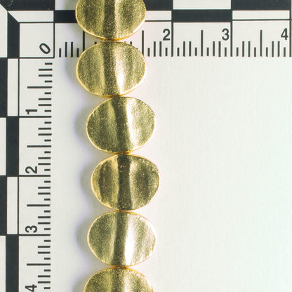 Pewter Beads, Gold Plated - 8" Strand