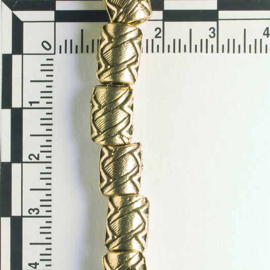 Pewter Beads, Gold Plated - 8" Strand