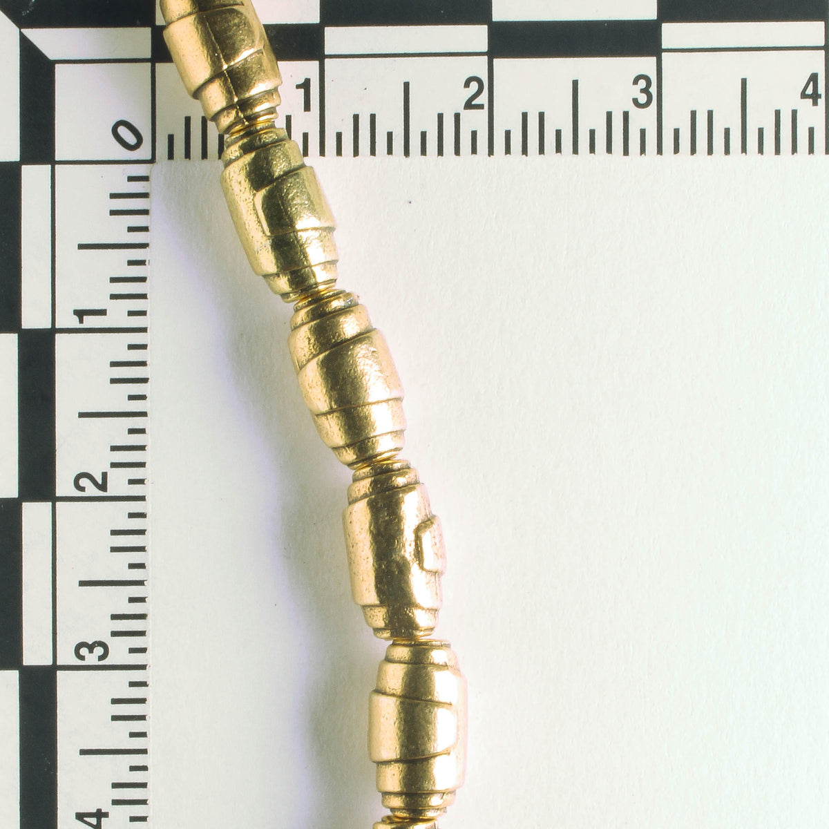 Pewter Beads, Gold Plated - 8" Strand