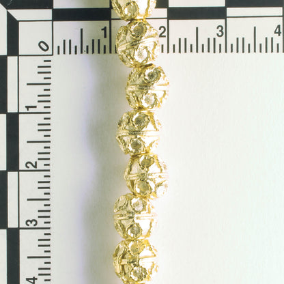 Pewter Beads, Gold Plated - 8" Strand