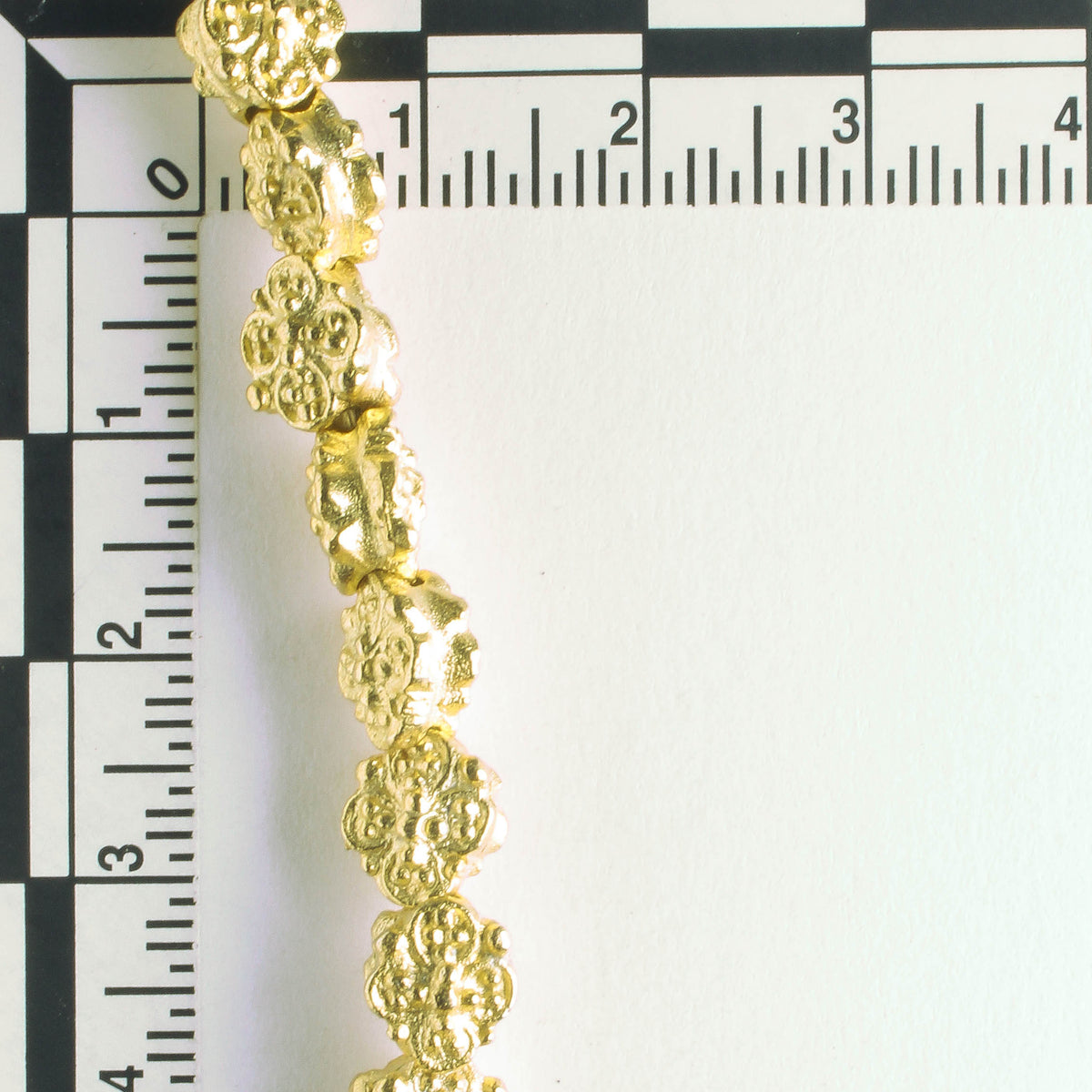 Pewter Beads, Gold Plated - 8" Strand