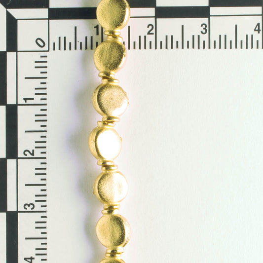Pewter Beads, Gold Plated - 8" Strand