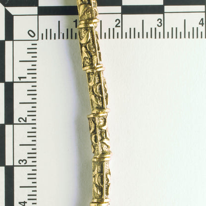 Pewter Beads, Gold Plated - 8" Strand