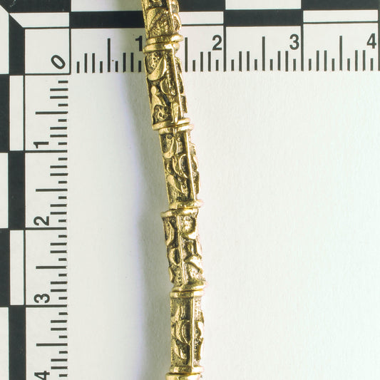 Pewter Beads, Gold Plated - 8" Strand
