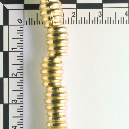 Pewter Beads, Gold Plated - 8" Strand