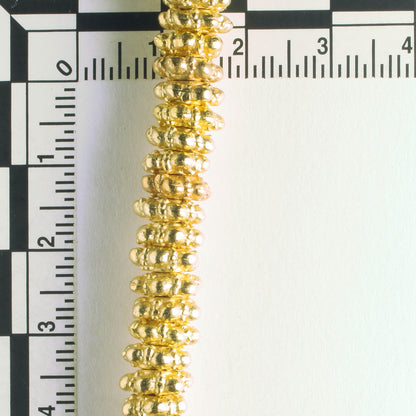 Pewter Beads, Gold Plated - 8" Strand