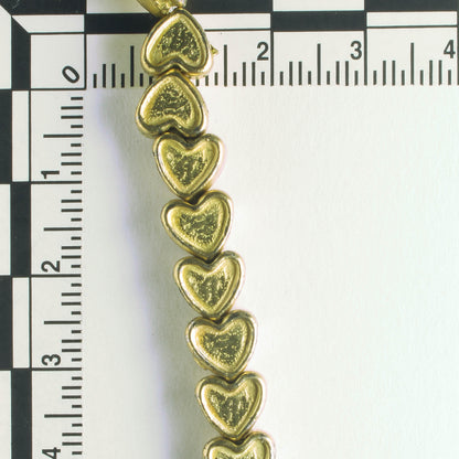 Pewter Beads, Gold Plated - 8" Strand