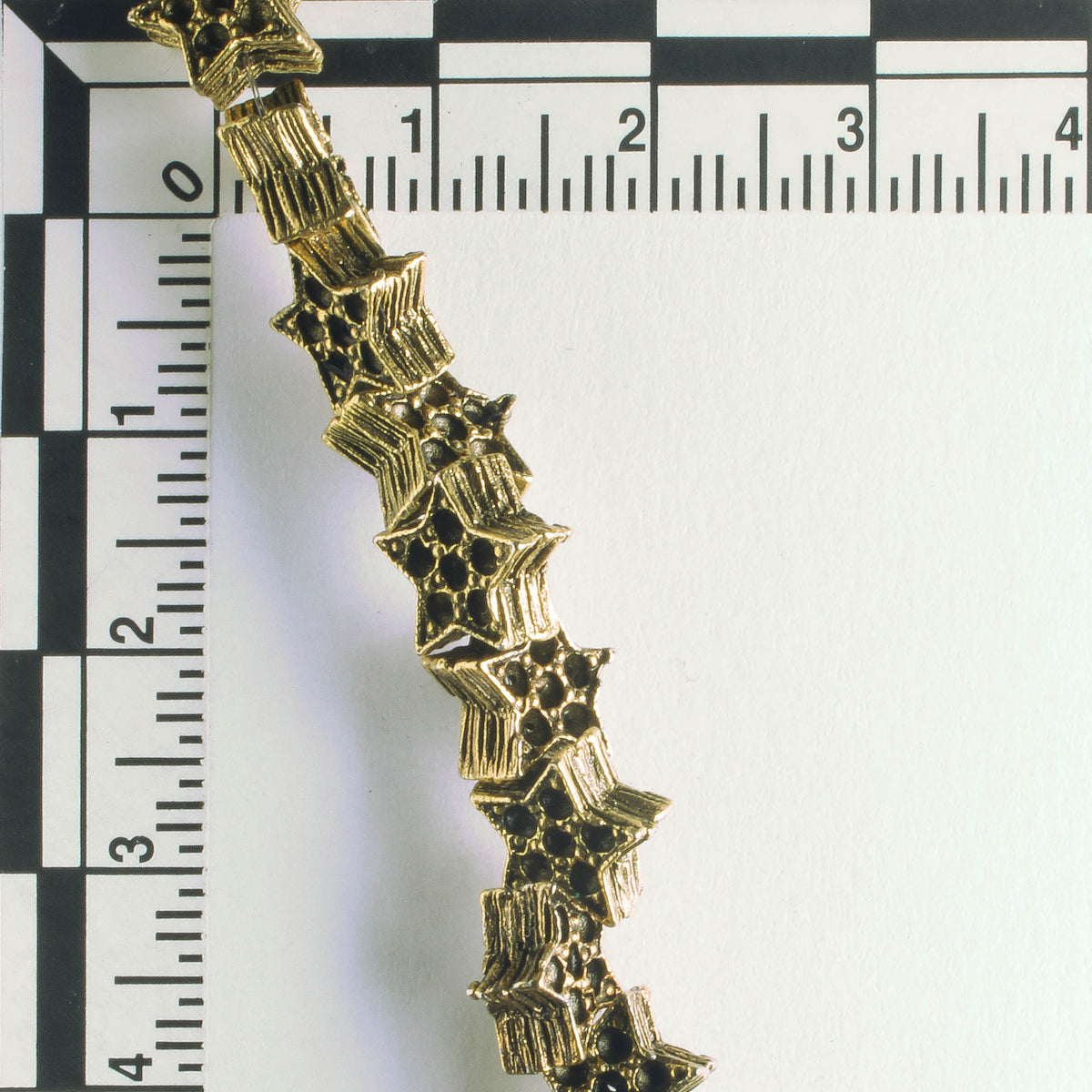 Pewter Beads, Gold Plated - 8" Strand