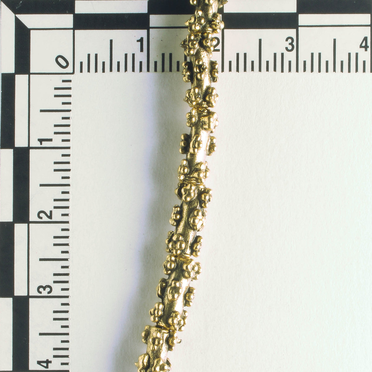 Pewter Beads, Gold Plated - 8" Strand