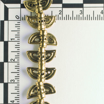 Pewter Beads, Gold Plated - 8" Strand